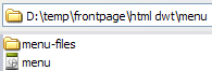 Copy menu files in FrontPage